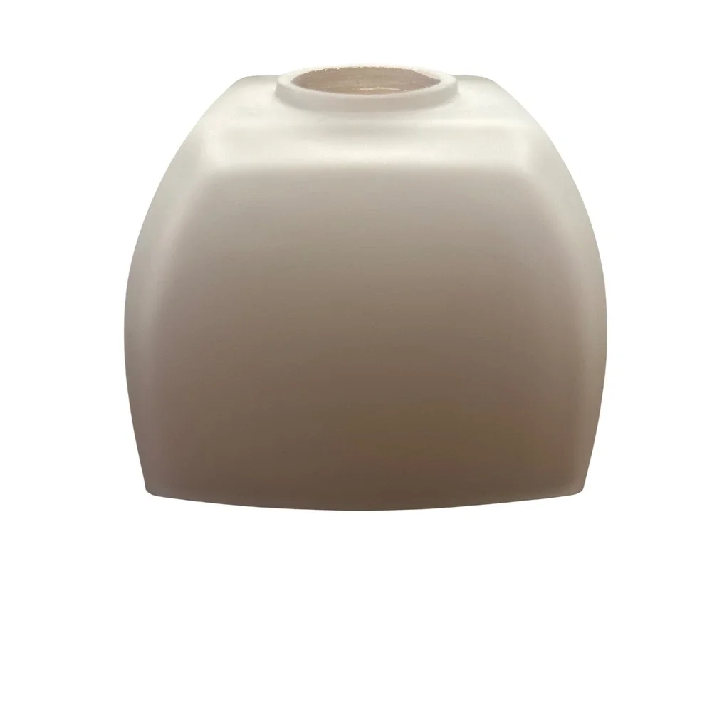 MCM White Frosted Glass Rectangular Bell Lamp Shade Replacement Globes Set of 4